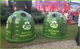 Pojemniki zachęcające do wywalania śmieci na EURO 2012 w Polsce